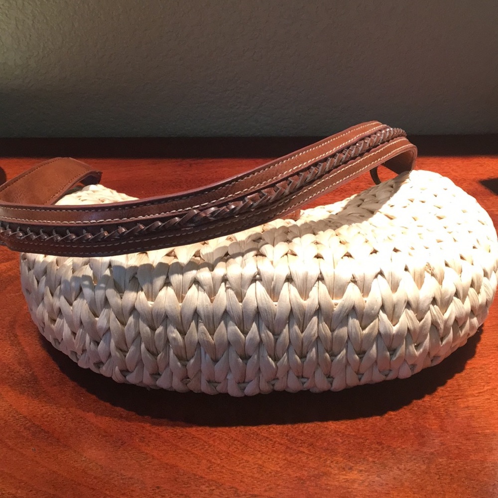 Straw leather strap handbag - Picture 6 of 6